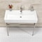 Fauceture 39" Porcelain Console Sink w/Stainless Steel Legs (Single-Hole), White/Polished Nickel VPB39176ST - alternate 2